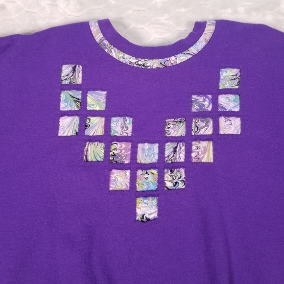 VTG Purple Embroidered Customized Grandma Sweatshirt Cut Tag Sz XL Look - Picture 2 of 11